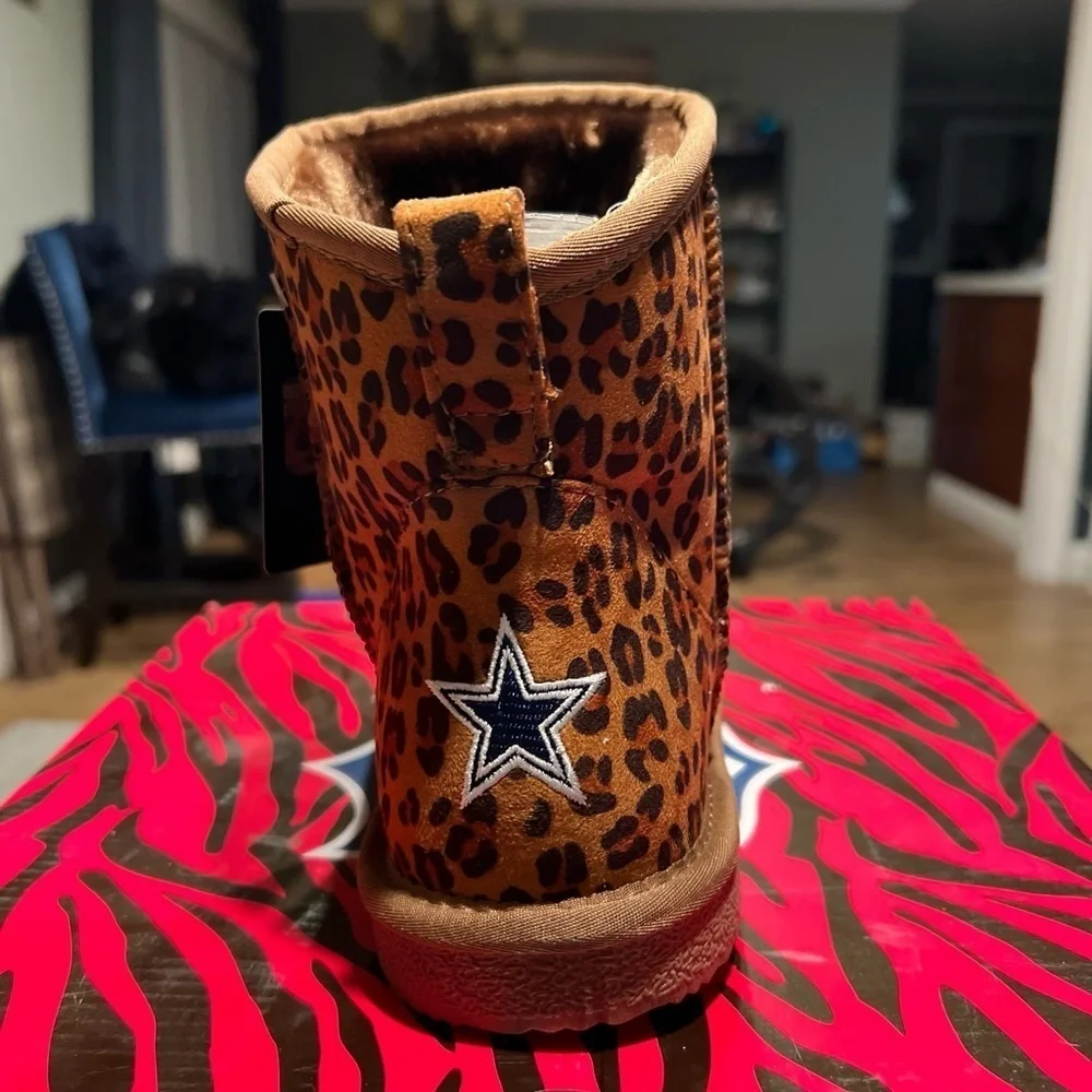 NIB Dallas Cowboys Leopard Bling Boots Women’s 11 NFL